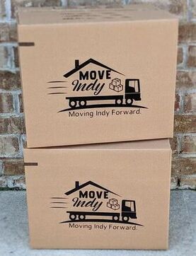 Full service mover, Move Indy, displays boxes that customers are able to purchase and have delivered for free.