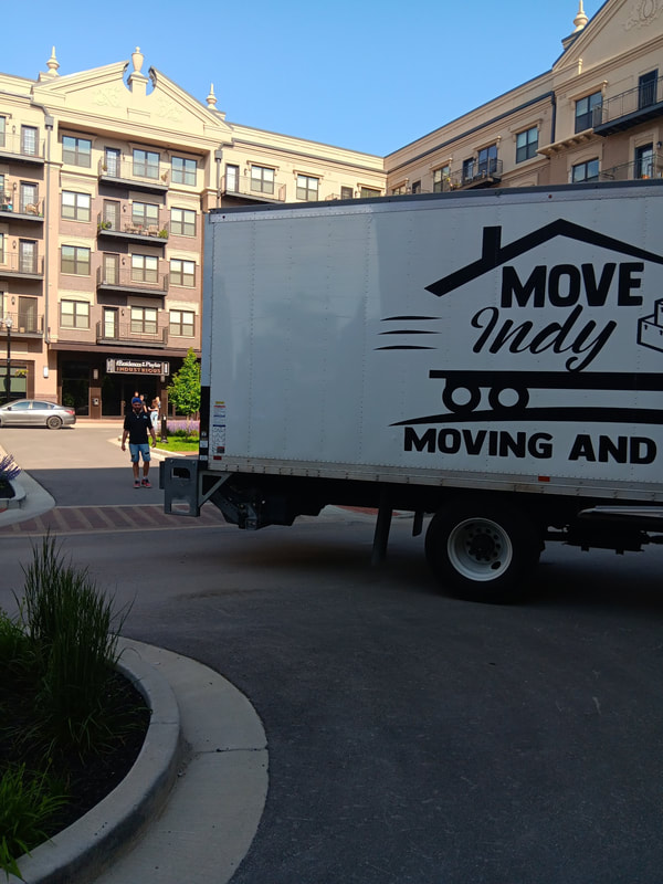 Move Indy, an Indianapolis moving company, backs its truck up to a customer's home to start loading up!