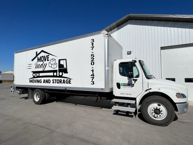 Local Indianapolis moving company, Move Indy, showcases one of the trucks from their fleet.